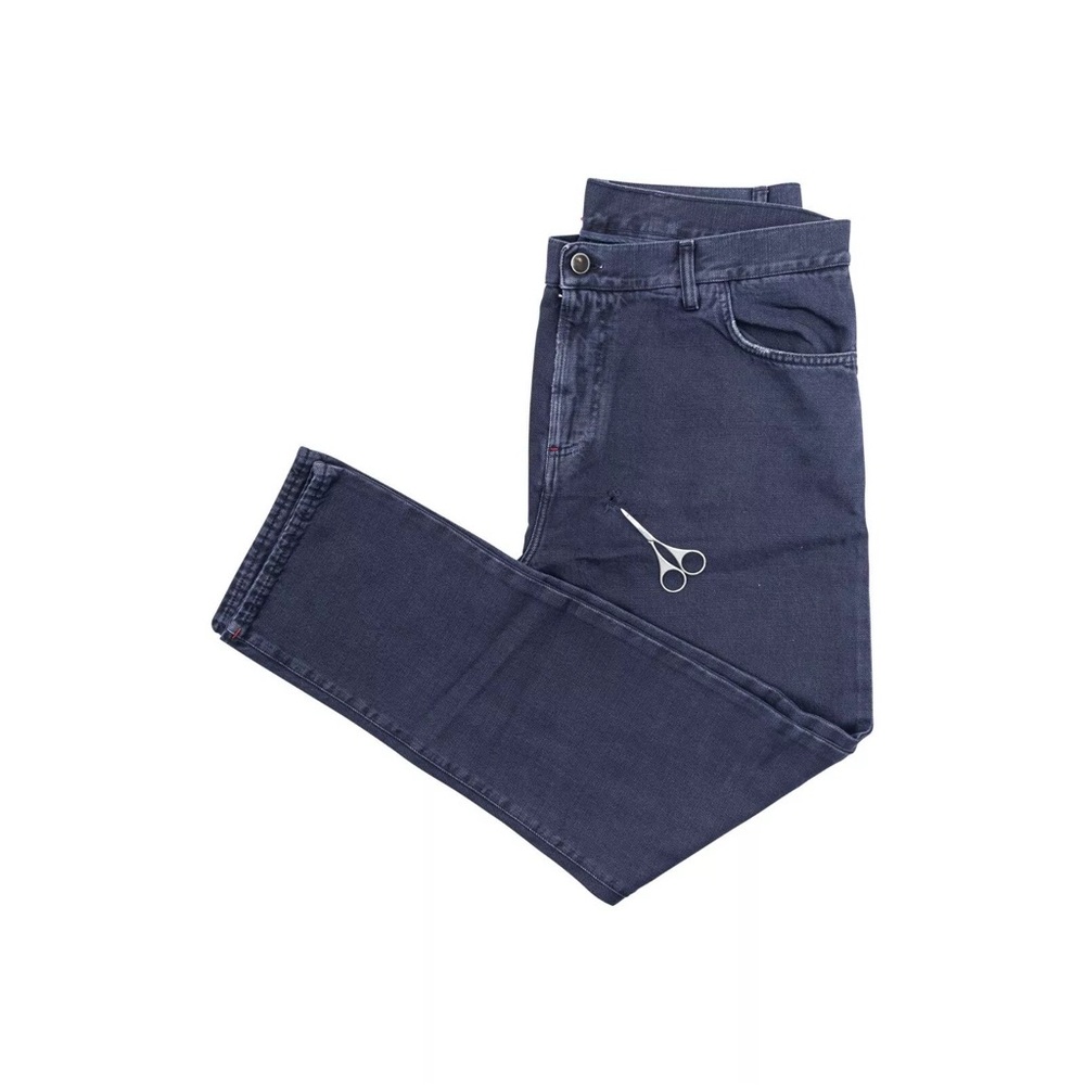 ISAIA "Barchetta Denim" Blue Indigo Pant Drill Dyed Cotton 40 US / 56 EU